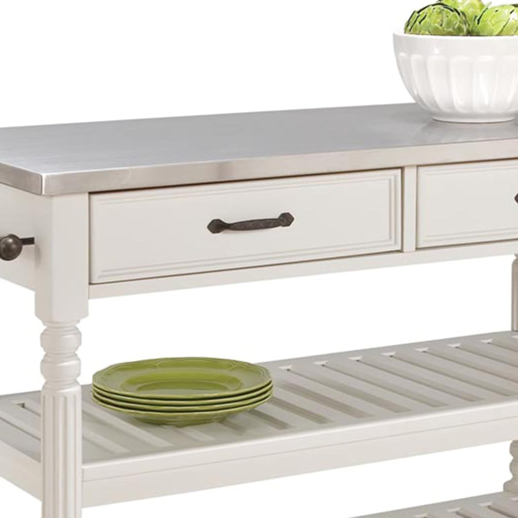 Off-White Mobile Kitchen Cart