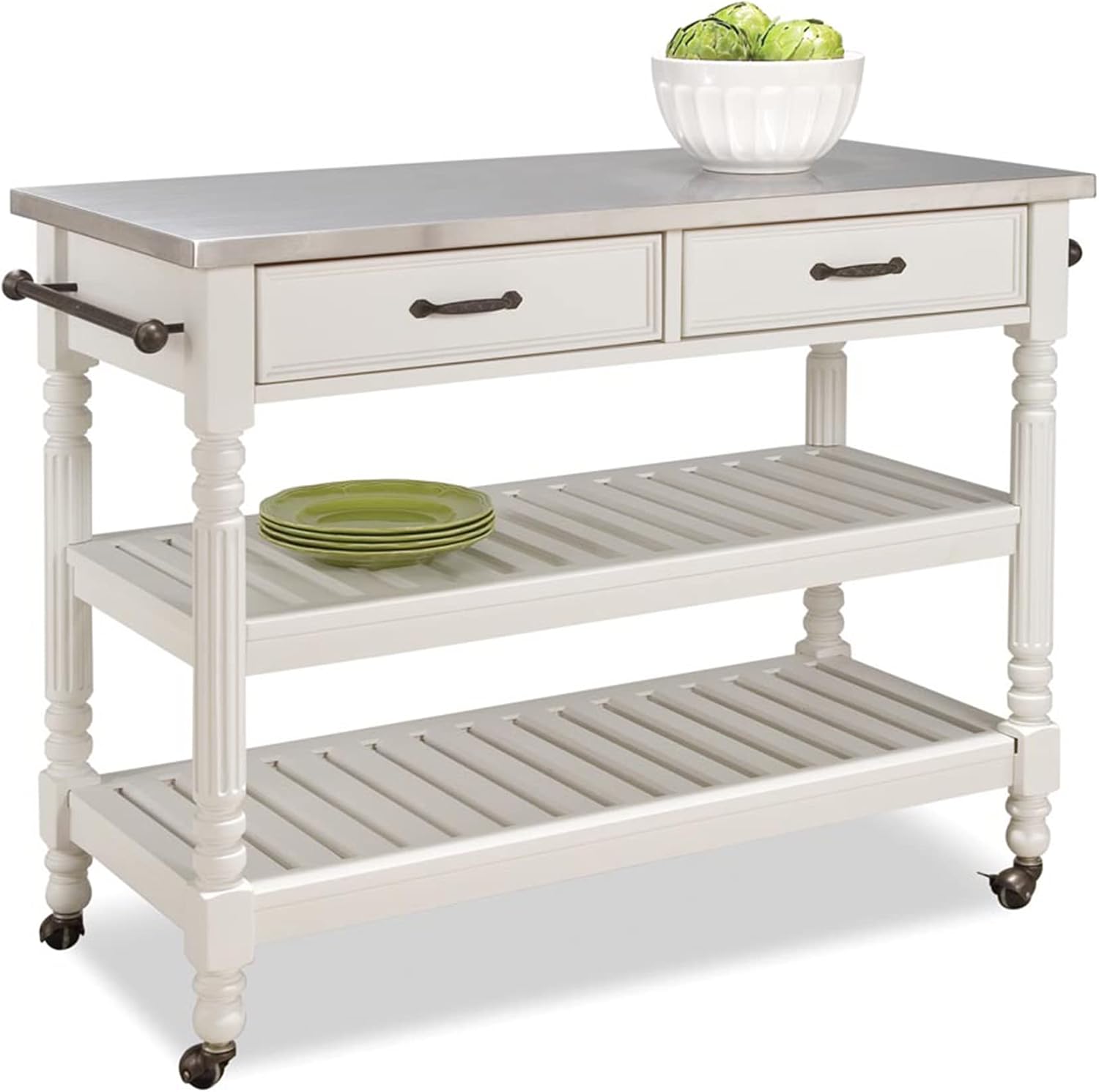 Off-White Mobile Kitchen Cart