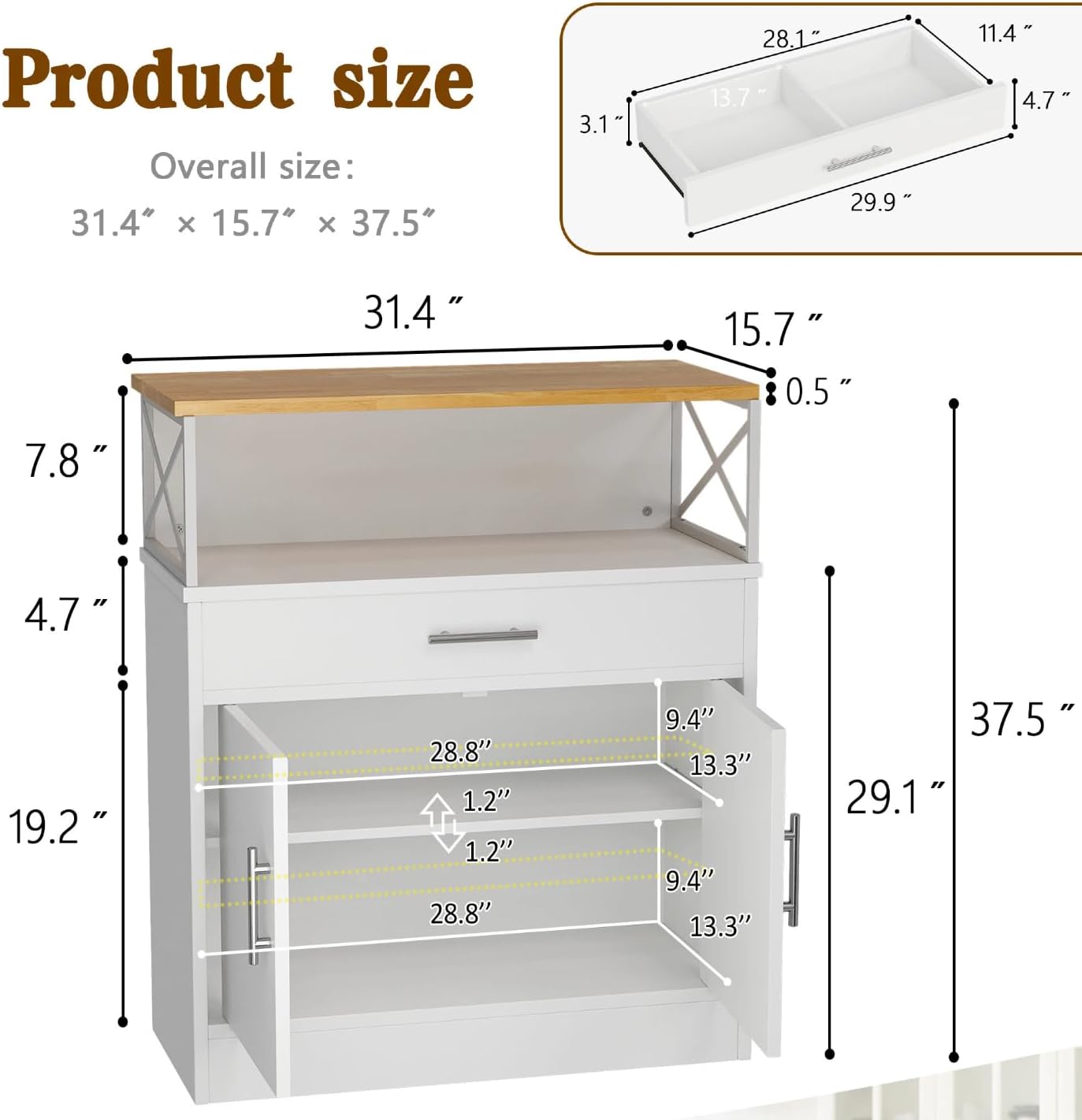 White Farmhouse Coffee Bar Cabinet
