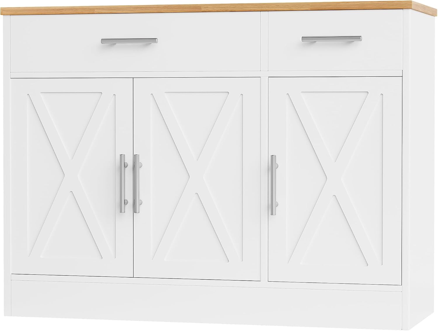 White Barn Door Farmhouse Sideboard