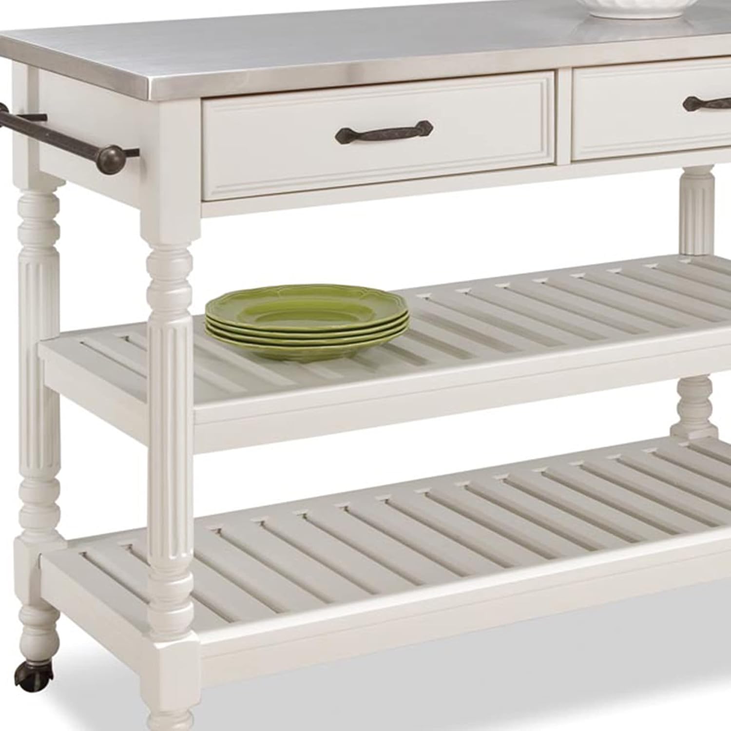 Off-White Mobile Kitchen Cart