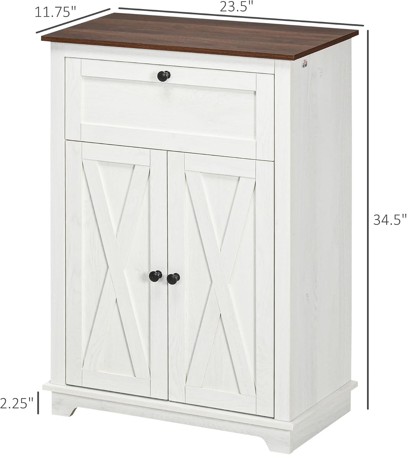 White Barn Door Storage Cabinet