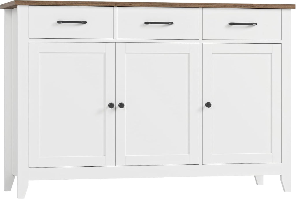 White Farmhouse Coffee Bar Sideboard