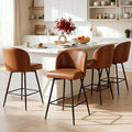 Walnut Brown Swivel Bar Stools Set of 4