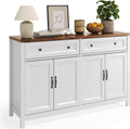 White Rustic Brown Farmhouse Sideboard