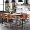 Brown Metal Leg Counter Stools Set of 4