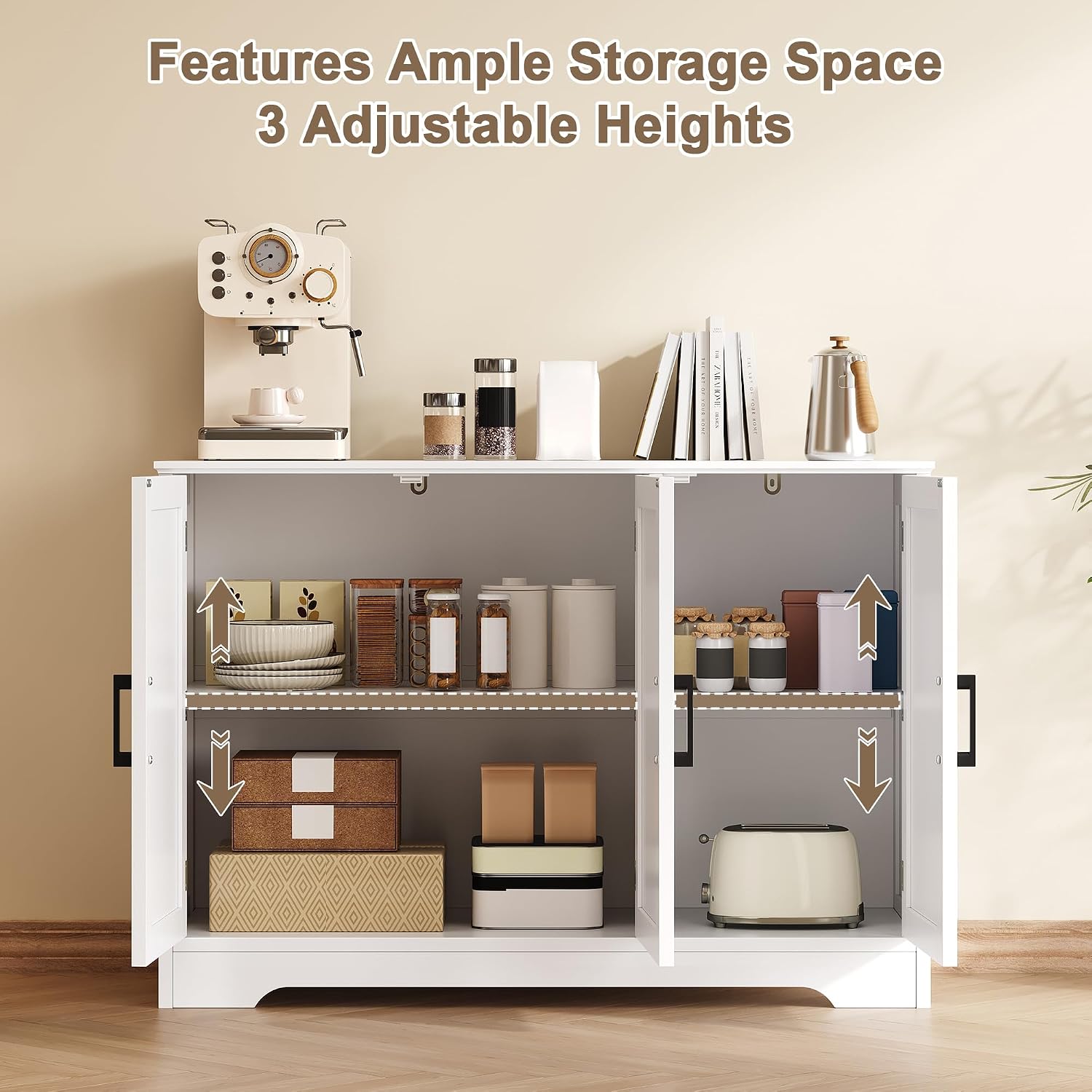 White Modern Coffee Bar Sideboard