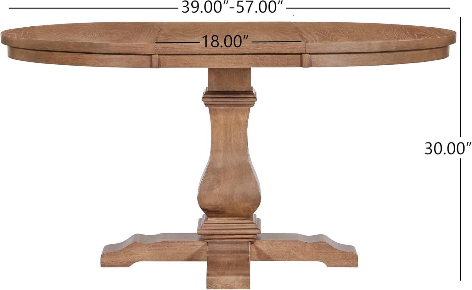 Walnut Vintage Oval Extendable Dining Table for 6