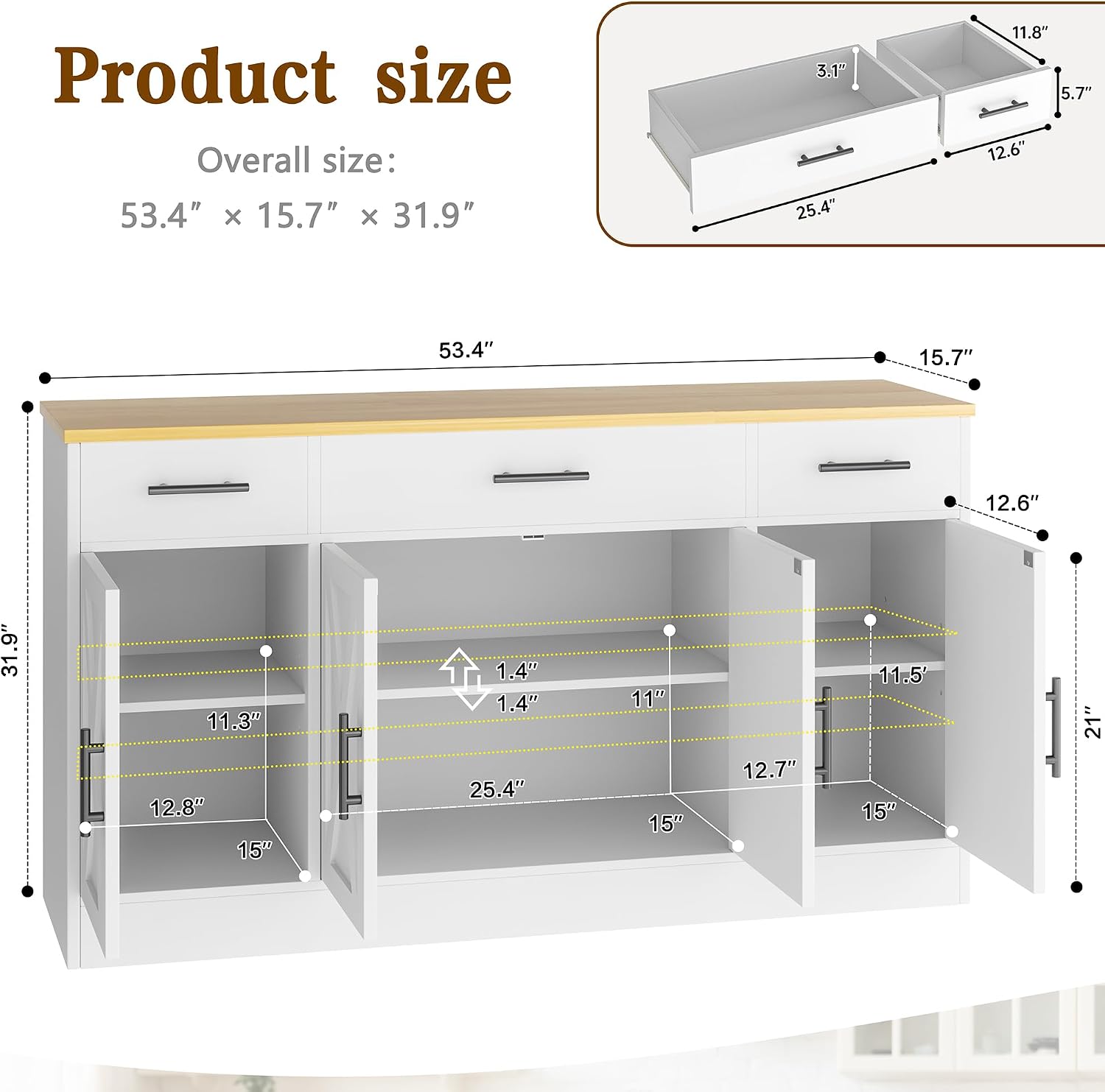 White Farmhouse Coffee Bar Sideboard