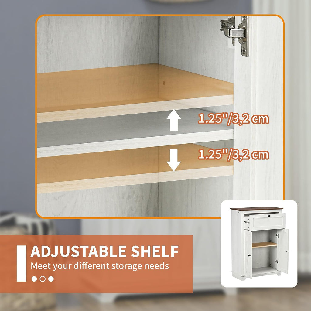 White Barn Door Storage Cabinet