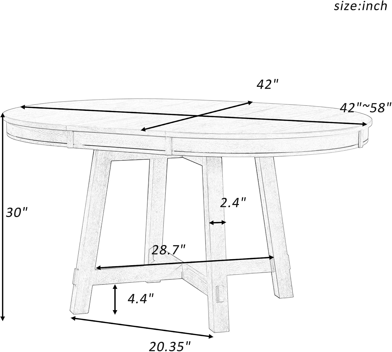 Natural Farmhouse Extendable Oval Dining Table for 4-8