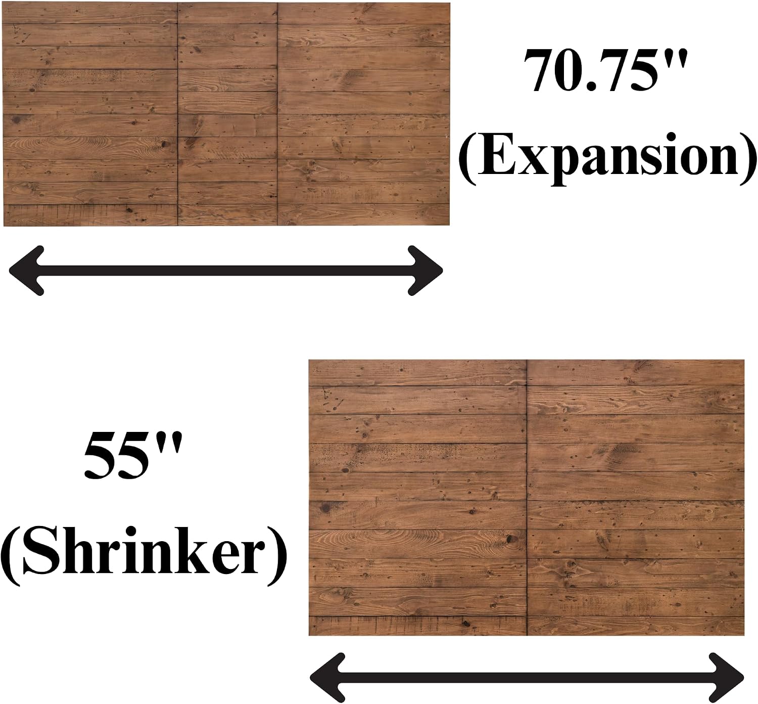 Walnut Reclaimed Pine Extendable Dining Table U-Shaped Leg