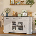 White Glass Door Farmhouse Sideboard