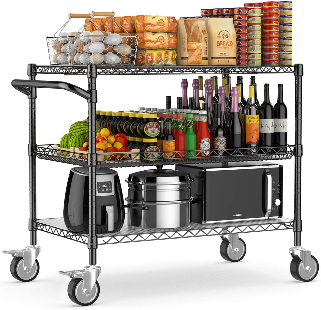 Black Heavy Duty Rolling Storage Cart