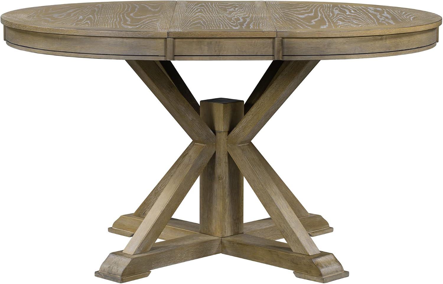 Retro Oval Extendable Dining Table Natural Wood Grain