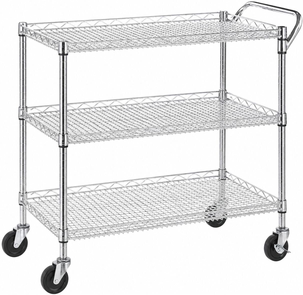 3-Tier Heavy Duty Metal Rolling Cart