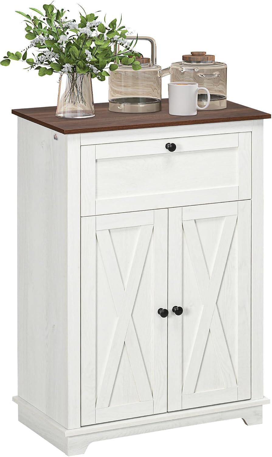 White Barn Door Storage Cabinet