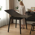Black Expandable Solid Wood Dining Table for Small Spaces
