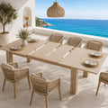 Natural Solid Wood Rectangular Extendable Dining Table
