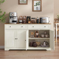 Rustic White Brown Farmhouse Buffet