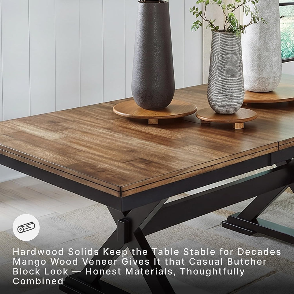 Dark Mango Butterfly Leaf Extendable Table