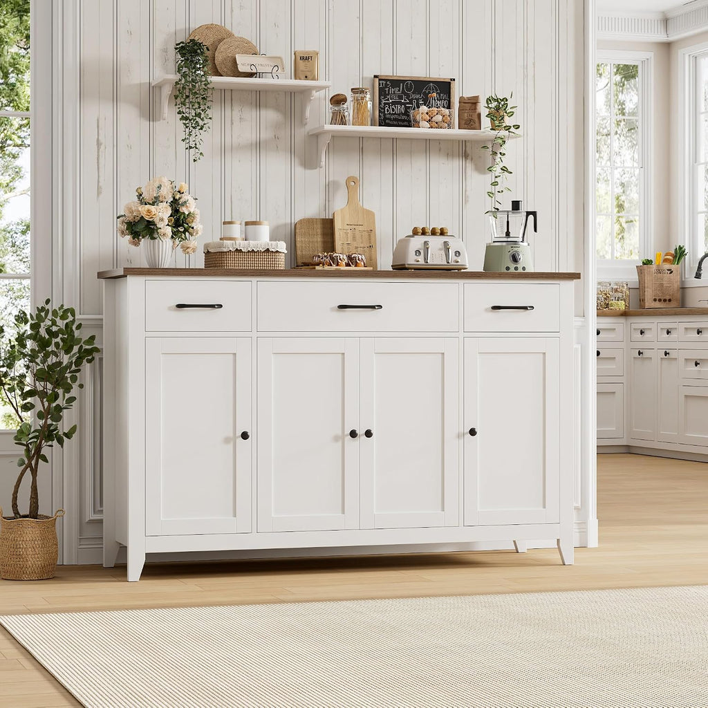 White Farmhouse Storage Sideboard