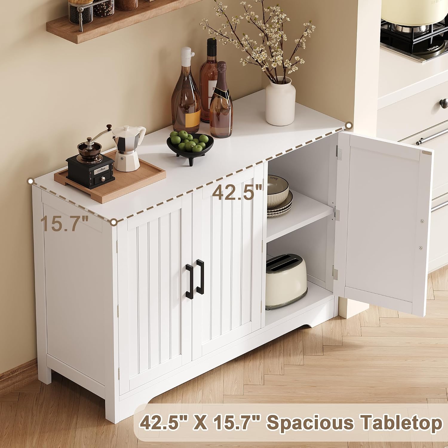 White Modern Coffee Bar Sideboard