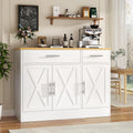 White Farmhouse Coffee Bar Cabinet