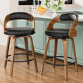 Black Bentwood Swivel Counter Stools Set of 2