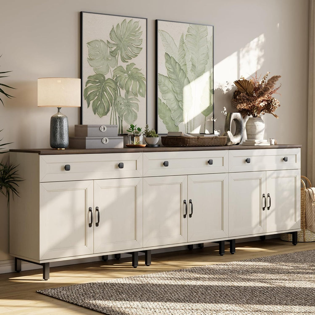 White Farmhouse Coffee Bar Sideboard
