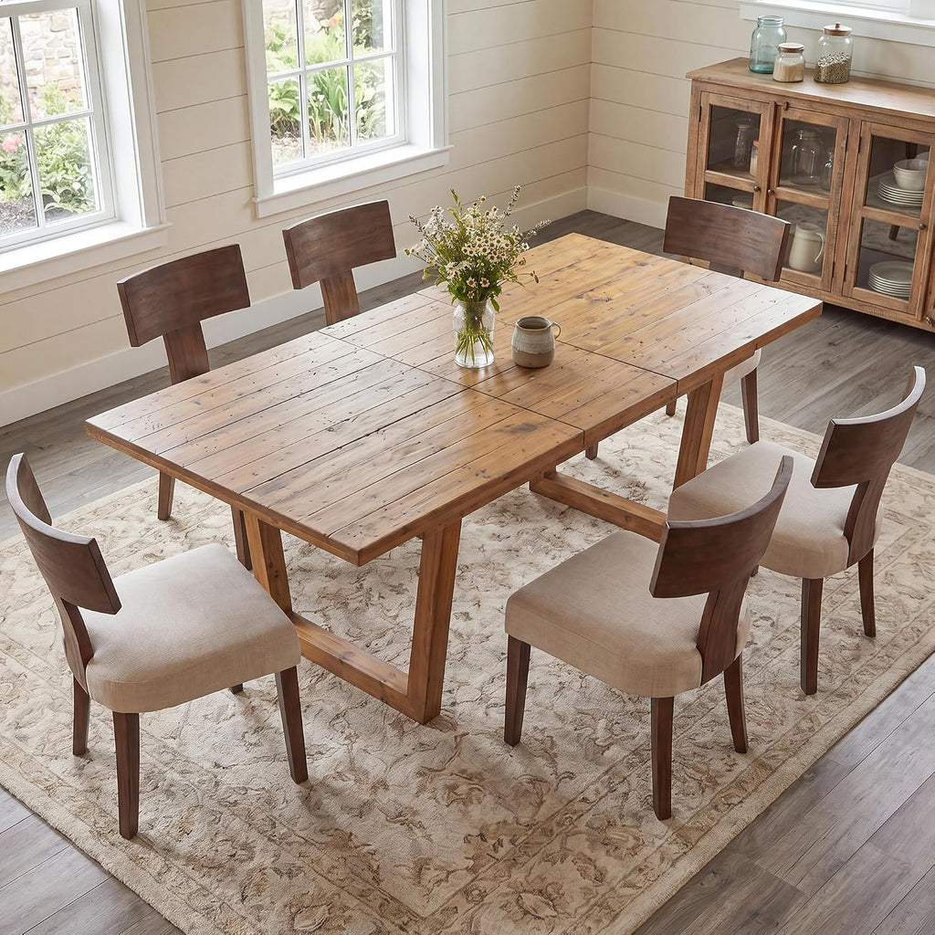 Brown Reclaimed Wood Extendable Dining Table