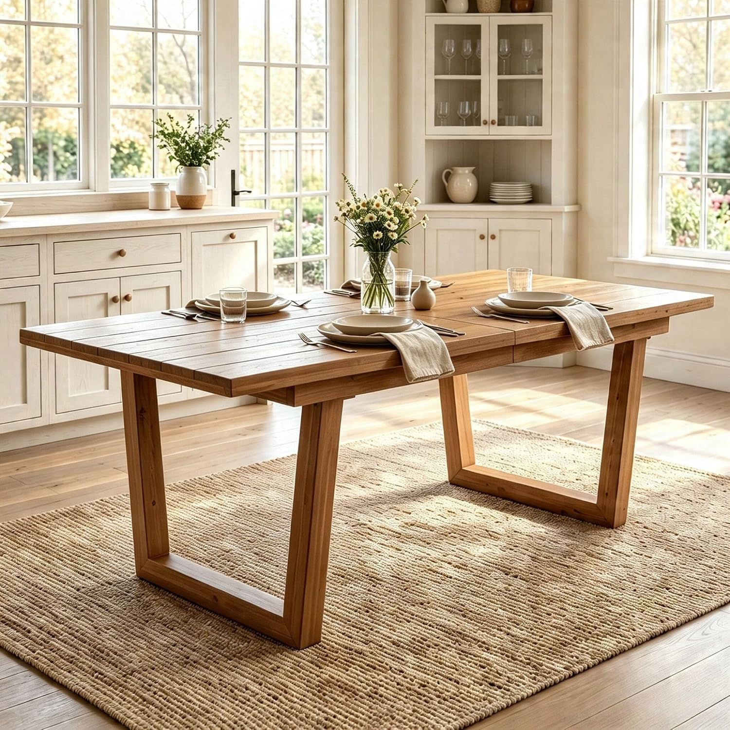 Brown Reclaimed Wood Extendable Dining Table